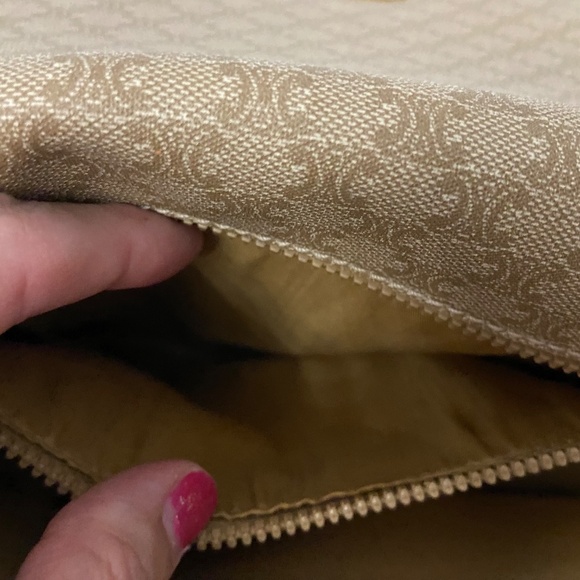 Vintage Celine Macadam Crossbody Shoulder Bag – Beige Canvas w/ Tan Leather Trim - Picture 9 of 16